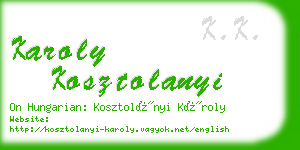 karoly kosztolanyi business card